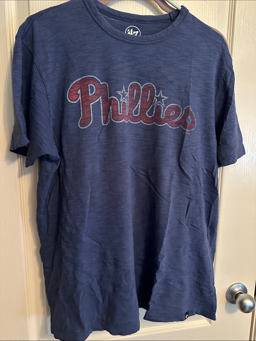 '47 Phillies Script navy Tee with Red Logo